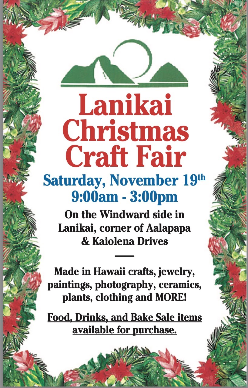 Lanikai Winter Craft Fair 2022 Featuring Hawaii Art From Hawaii Artist